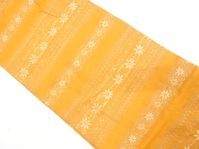 JAPANESE NAGOYA OBI / WOVEN STRIPE & FLOWER